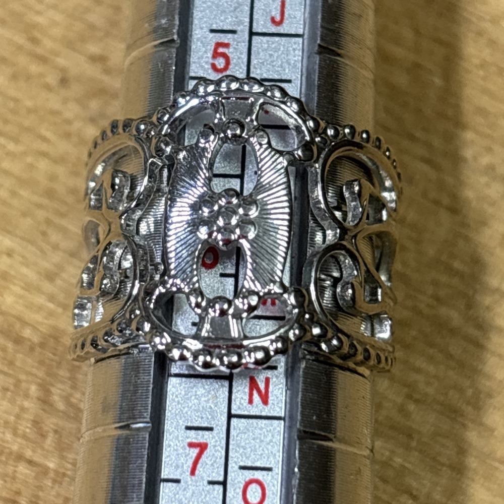 Vintage 1977 Sarah Coventry Queen's Lace Silver Tone Filigree Ring Size 6.75